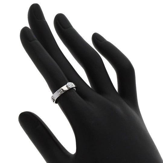 CARTIER Ring K18WG Silver Mini Love Ring 1P Diamond #49