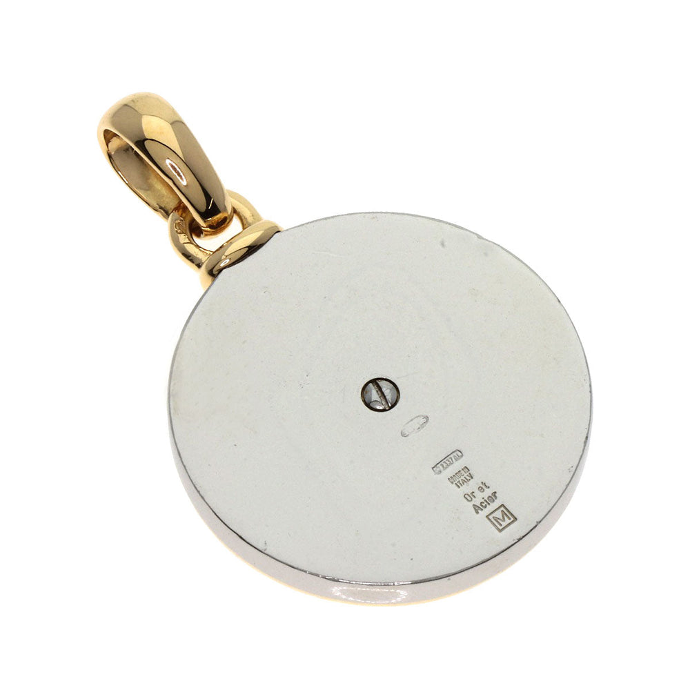 BVLGARI Pendant top K18YG , Stainless Steel gold Horoscope 1P Diamond Women(Unisex) Used Authentic