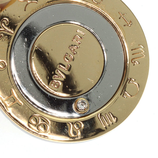 BVLGARI Pendant top K18YG , Stainless Steel gold Horoscope 1P Diamond Women(Unisex) Used Authentic