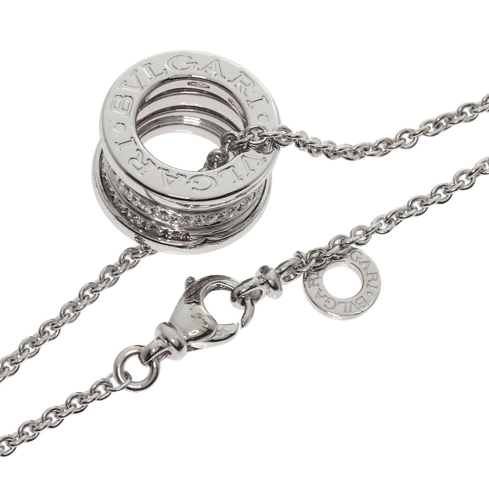 BVLGARI Necklace K18WG Silver B-zero1 be zero one diamond Women Used Authentic