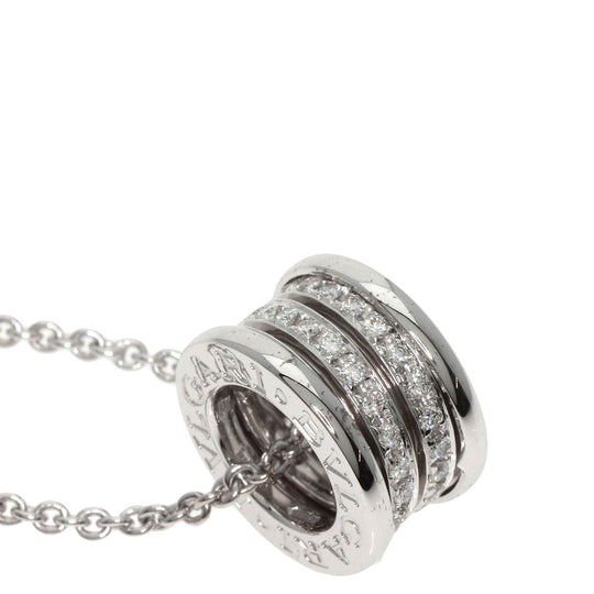 BVLGARI Necklace K18WG Silver B-zero1 be zero one diamond Women Used Authentic