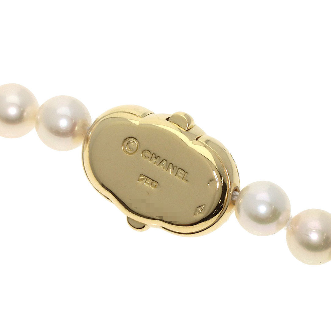 CHANEL Necklace 18K Yellow Gold white Comet Pearl Diamond