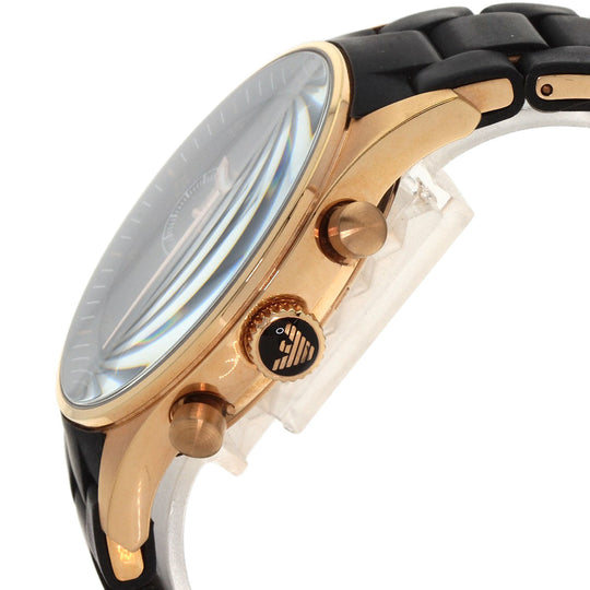 Emporio Armani Watches Quartz AR-5905 PGP, Rubber gold Round face black dial mens Used Authentic