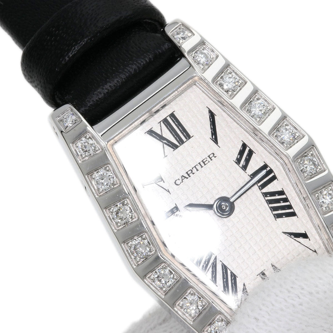CARTIER Watches Quartz WJ2005W3 K18WG, leather Silver hexagonal laniere Silver dial Women Used Authentic