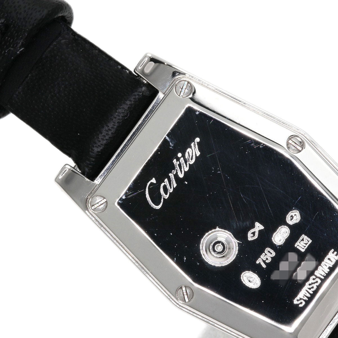 CARTIER Watches Quartz WJ2005W3 K18WG, leather Silver hexagonal laniere Silver dial Women Used Authentic