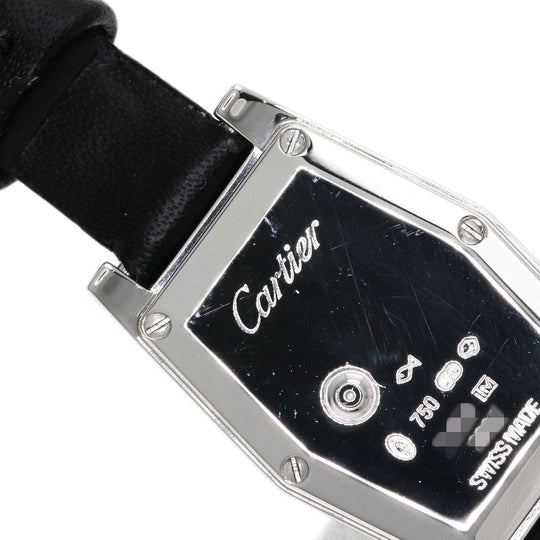 CARTIER Watches Quartz WJ2005W3 K18WG, leather Silver hexagonal laniere Silver dial Women Used Authentic