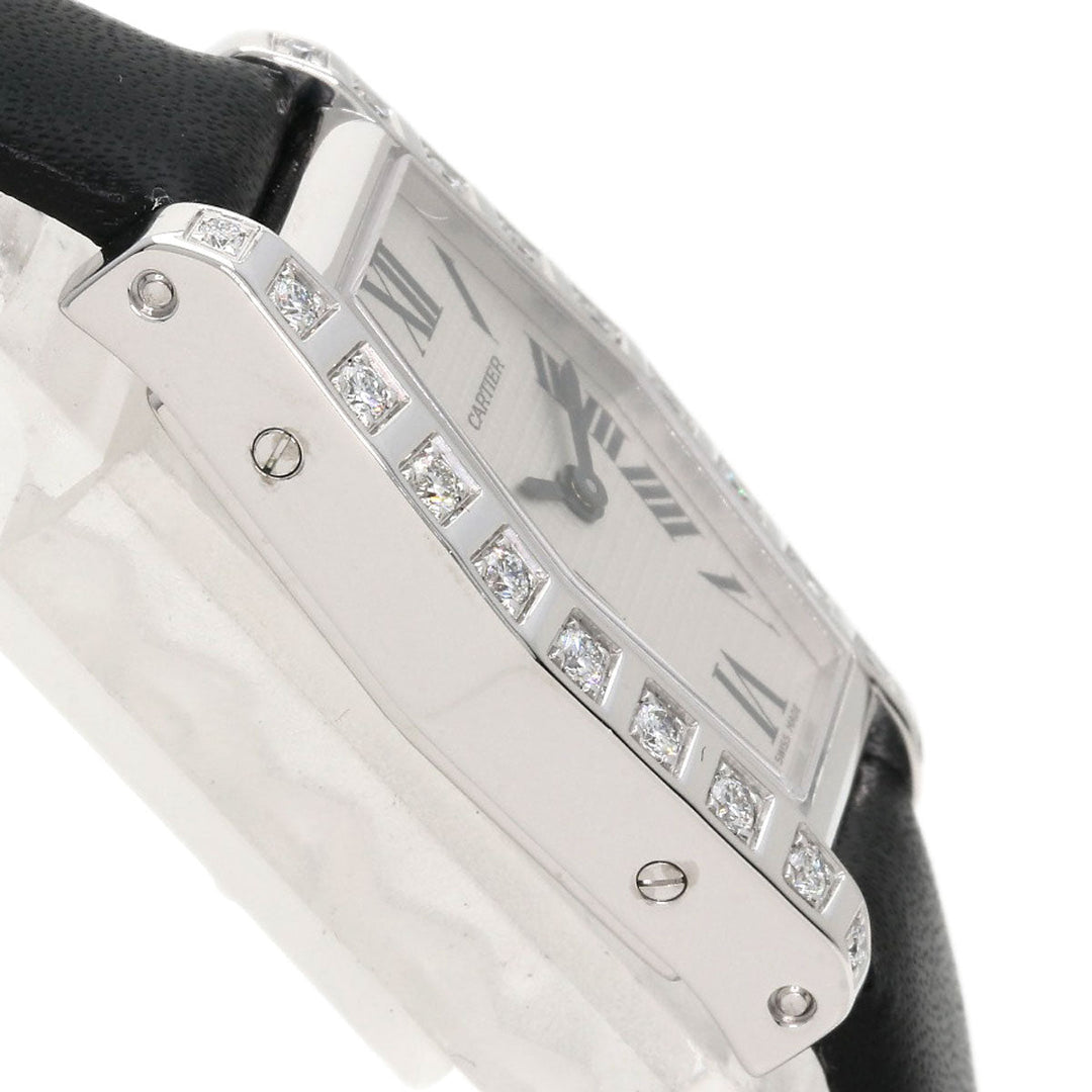 CARTIER Watches Quartz WJ2005W3 K18WG, leather Silver hexagonal laniere Silver dial Women Used Authentic