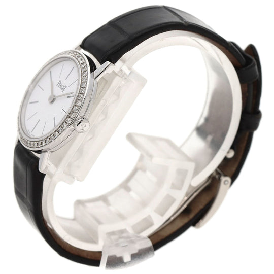 PIAGET Watches Quartz P10246 K18WG, leather Silver Arti Plato white dial Women Used Authentic