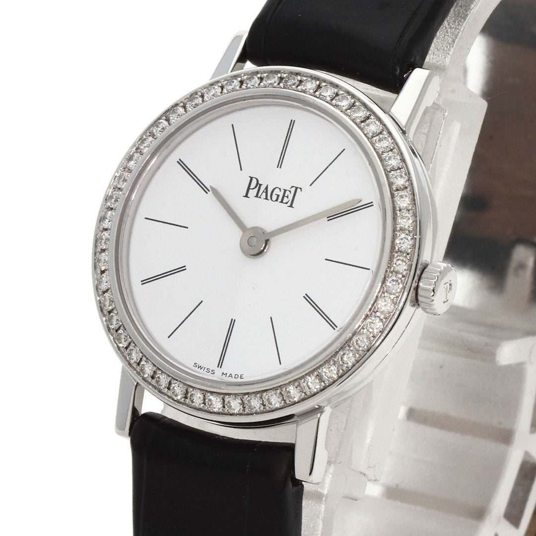 PIAGET Watches Quartz P10246 K18WG, leather Silver Arti Plato white dial Women Used Authentic