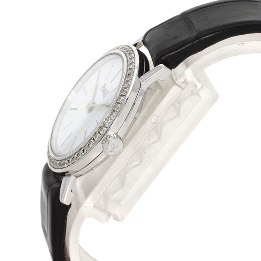 PIAGET Watches Quartz P10246 K18WG, leather Silver Arti Plato white dial Women Used Authentic