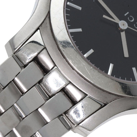 GUCCI Watches Quartz 5500XL Stainless Steel Silver Round face black dial mens Used Authentic