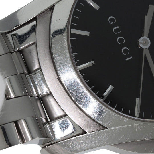GUCCI Watches Quartz 5500XL Stainless Steel Silver Round face black dial mens Used Authentic