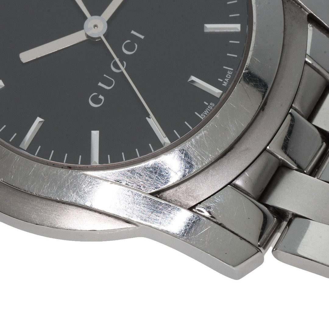 GUCCI Watches Quartz 5500XL Stainless Steel Silver Round face black dial mens Used Authentic