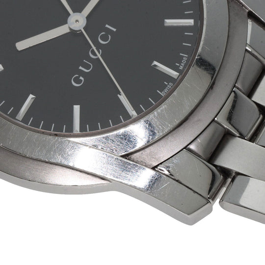 GUCCI Watches Quartz 5500XL Stainless Steel Silver Round face black dial mens Used Authentic