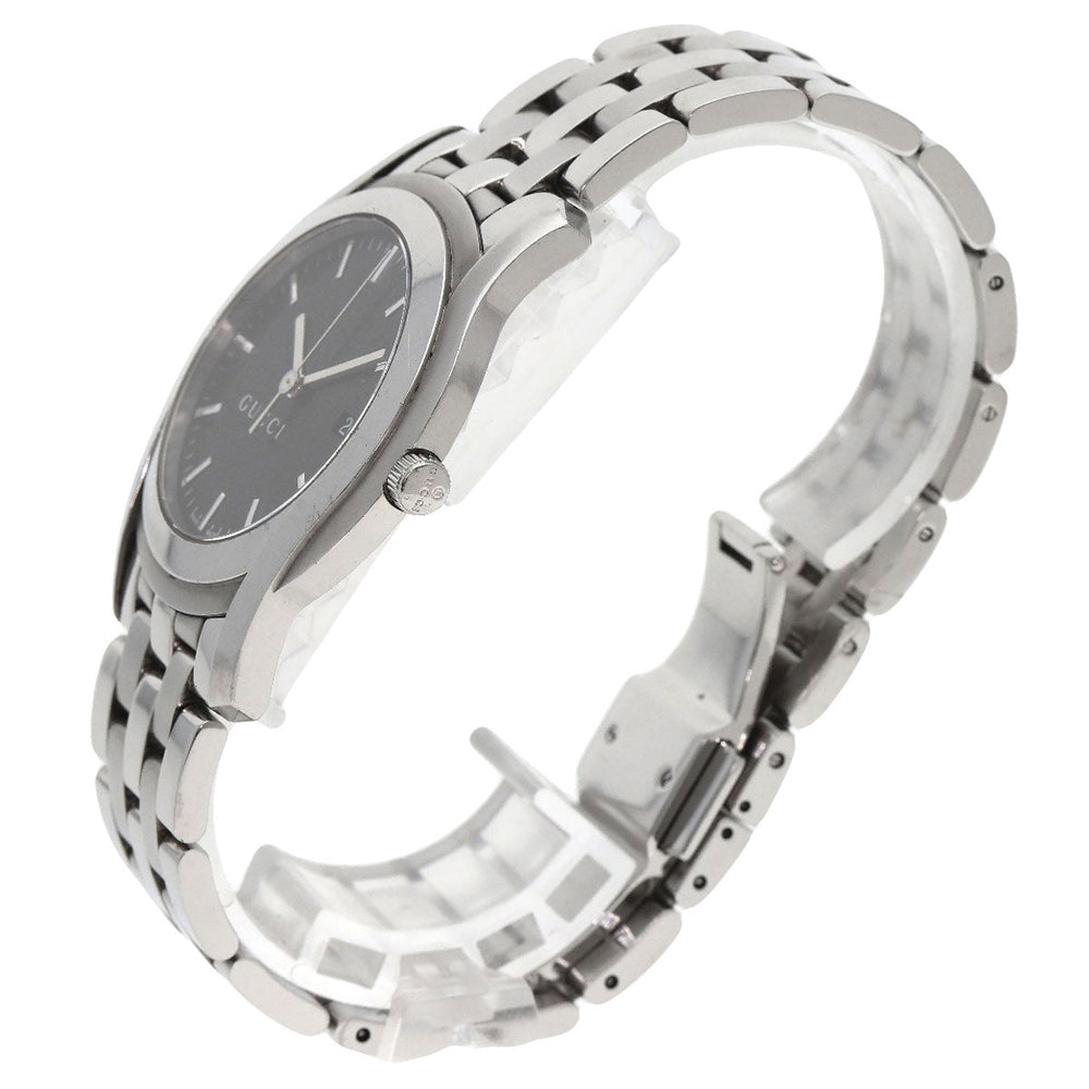 GUCCI Watches Quartz 5500XL Stainless Steel Silver Round face black dial mens Used Authentic