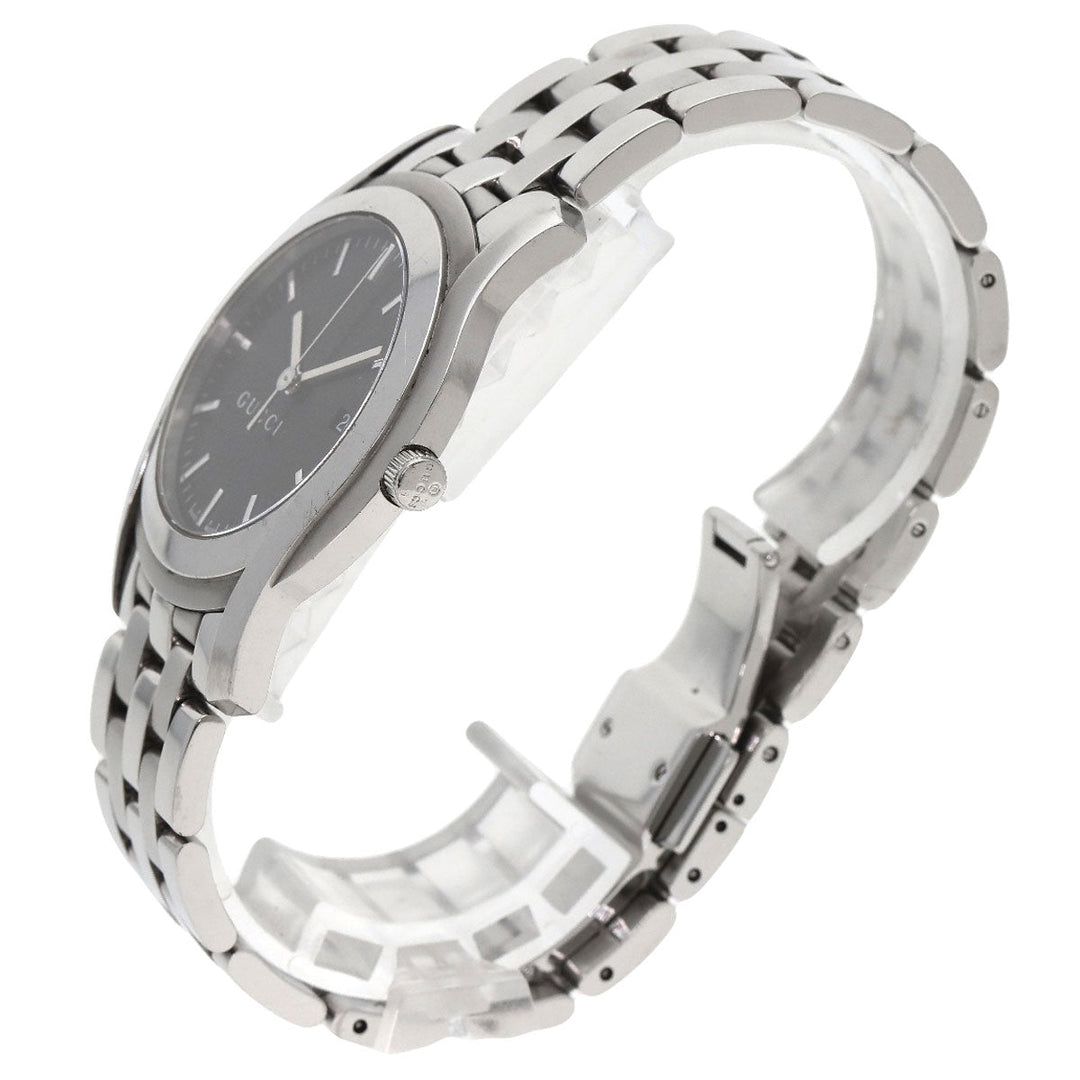GUCCI Watches Quartz 5500XL Stainless Steel Silver Round face black dial mens Used Authentic