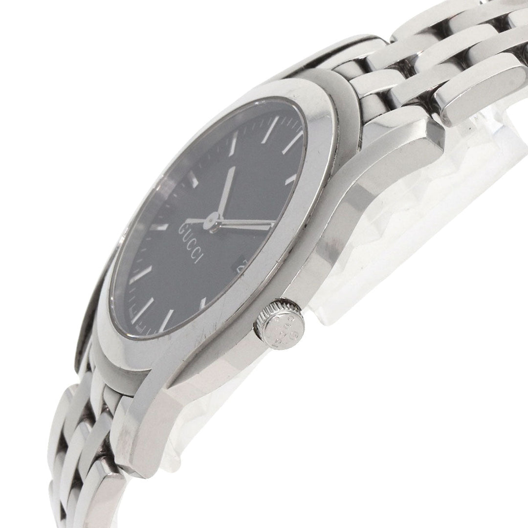 GUCCI Watches Quartz 5500XL Stainless Steel Silver Round face black dial mens Used Authentic