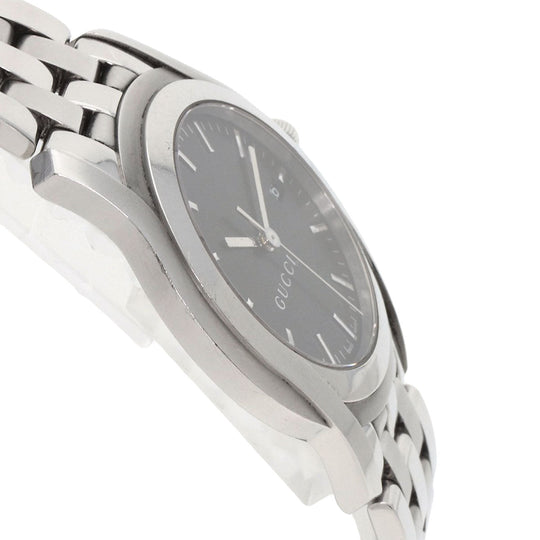 GUCCI Watches Quartz 5500XL Stainless Steel Silver Round face black dial mens Used Authentic