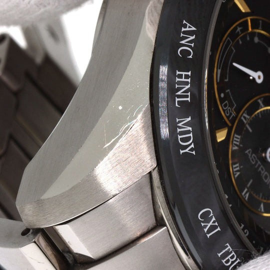 SEIKO Watches Solar Powered SBXB139 Titanium, Titanium Silver Astron black dial mens Used Authentic