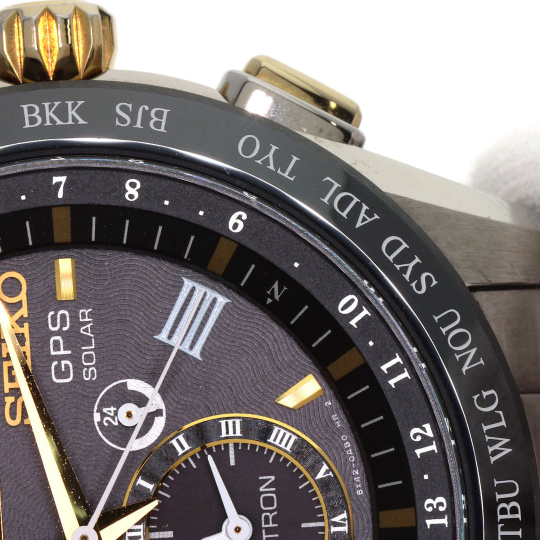 SEIKO Watches Solar Powered SBXB139 Titanium, Titanium Silver Astron black dial mens Used Authentic