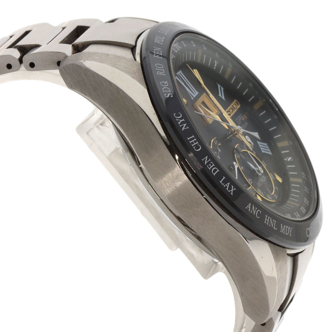 SEIKO Watches Solar Powered SBXB139 Titanium, Titanium Silver Astron black dial mens Used Authentic