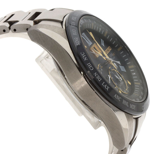SEIKO Watches Solar Powered SBXB139 Titanium, Titanium Silver Astron black dial mens Used Authentic