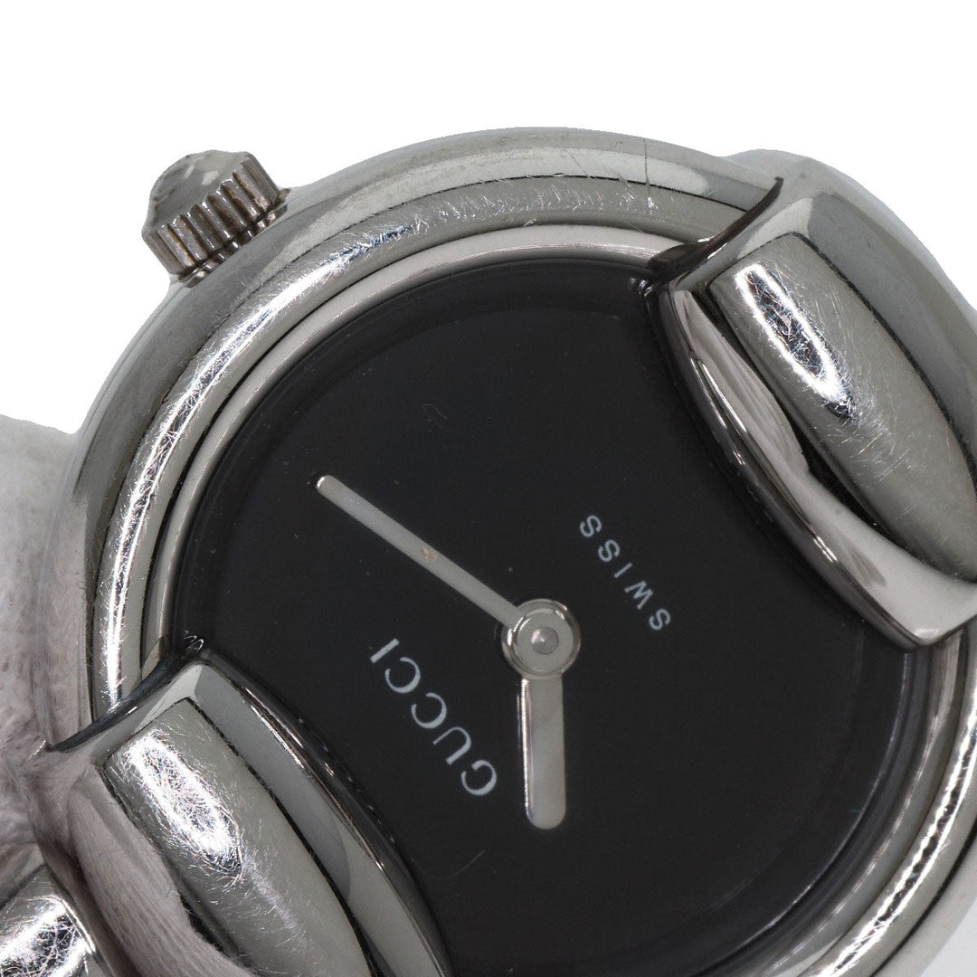 GUCCI Watches Quartz 1400L Stainless Steel , Stainless Steel Silver Round face black dial Women Used Authentic