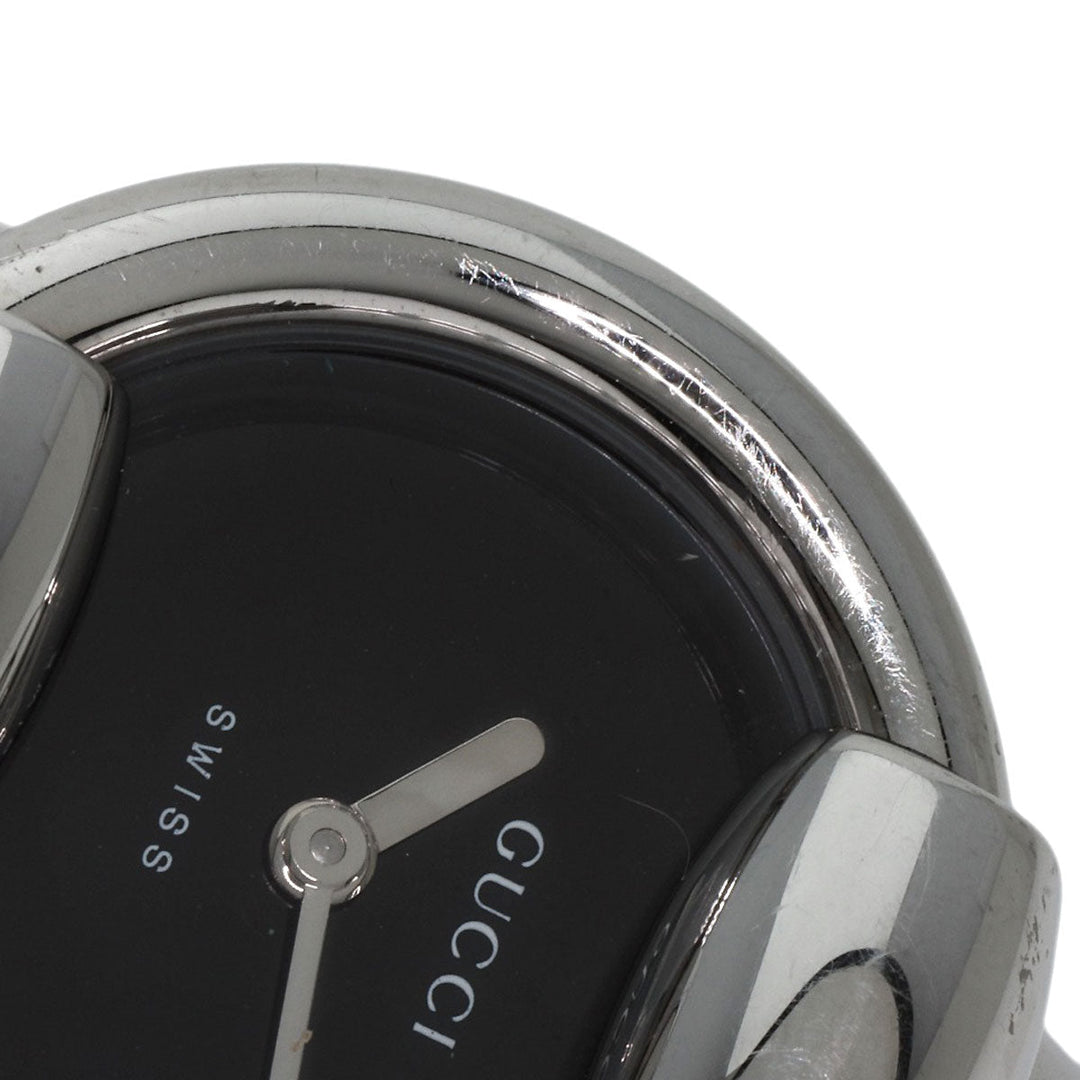 GUCCI Watches Quartz 1400L Stainless Steel , Stainless Steel Silver Round face black dial Women Used Authentic