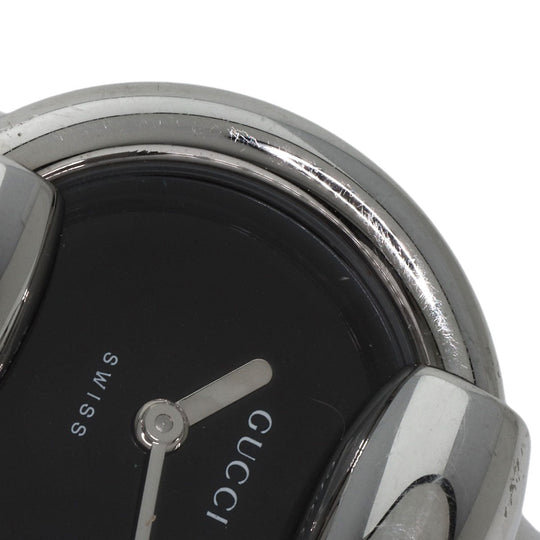 GUCCI Watches Quartz 1400L Stainless Steel , Stainless Steel Silver Round face black dial Women Used Authentic