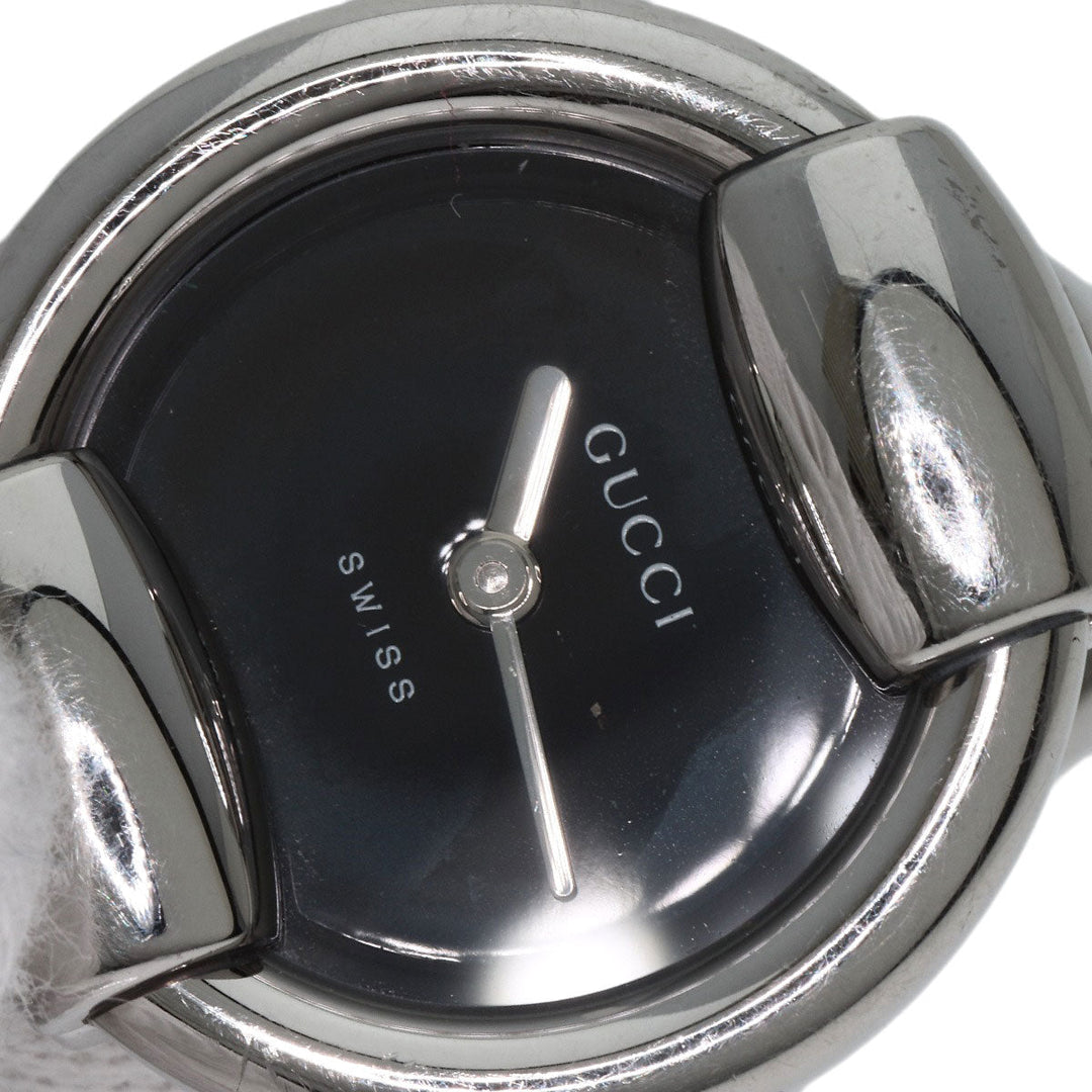 GUCCI Watches Quartz 1400L Stainless Steel , Stainless Steel Silver Round face black dial Women Used Authentic