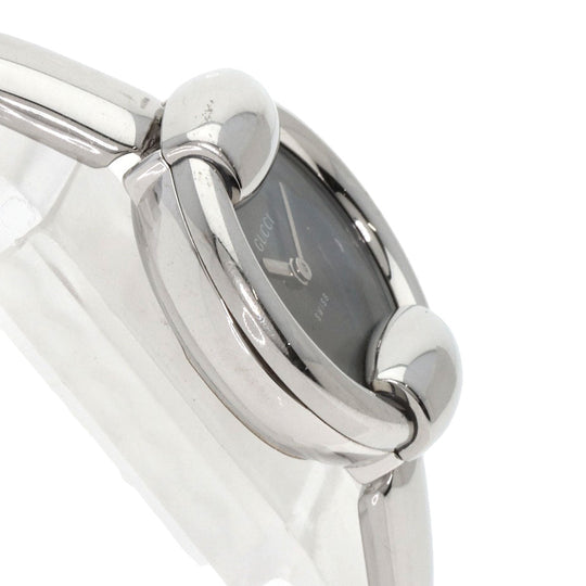 GUCCI Watches Quartz 1400L Stainless Steel , Stainless Steel Silver Round face black dial Women Used Authentic