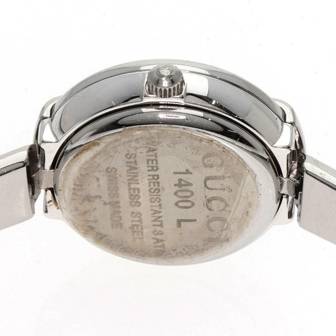 GUCCI Watches Quartz 1400L Stainless Steel , Stainless Steel Silver Round face black dial Women Used Authentic