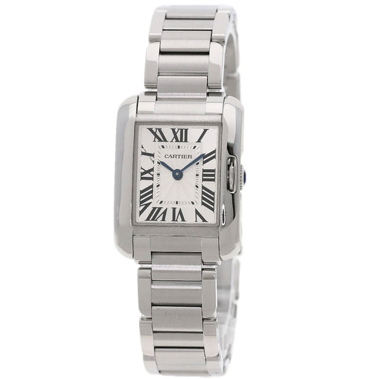 CARTIER Watches Quartz W5310022 Stainless Steel , Stainless Steel Silver Tank Anglaise SM Silver dial Women Used Authentic