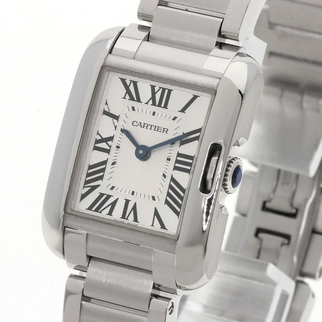 CARTIER Watches Quartz W5310022 Stainless Steel , Stainless Steel Silver Tank Anglaise SM Silver dial Women Used Authentic