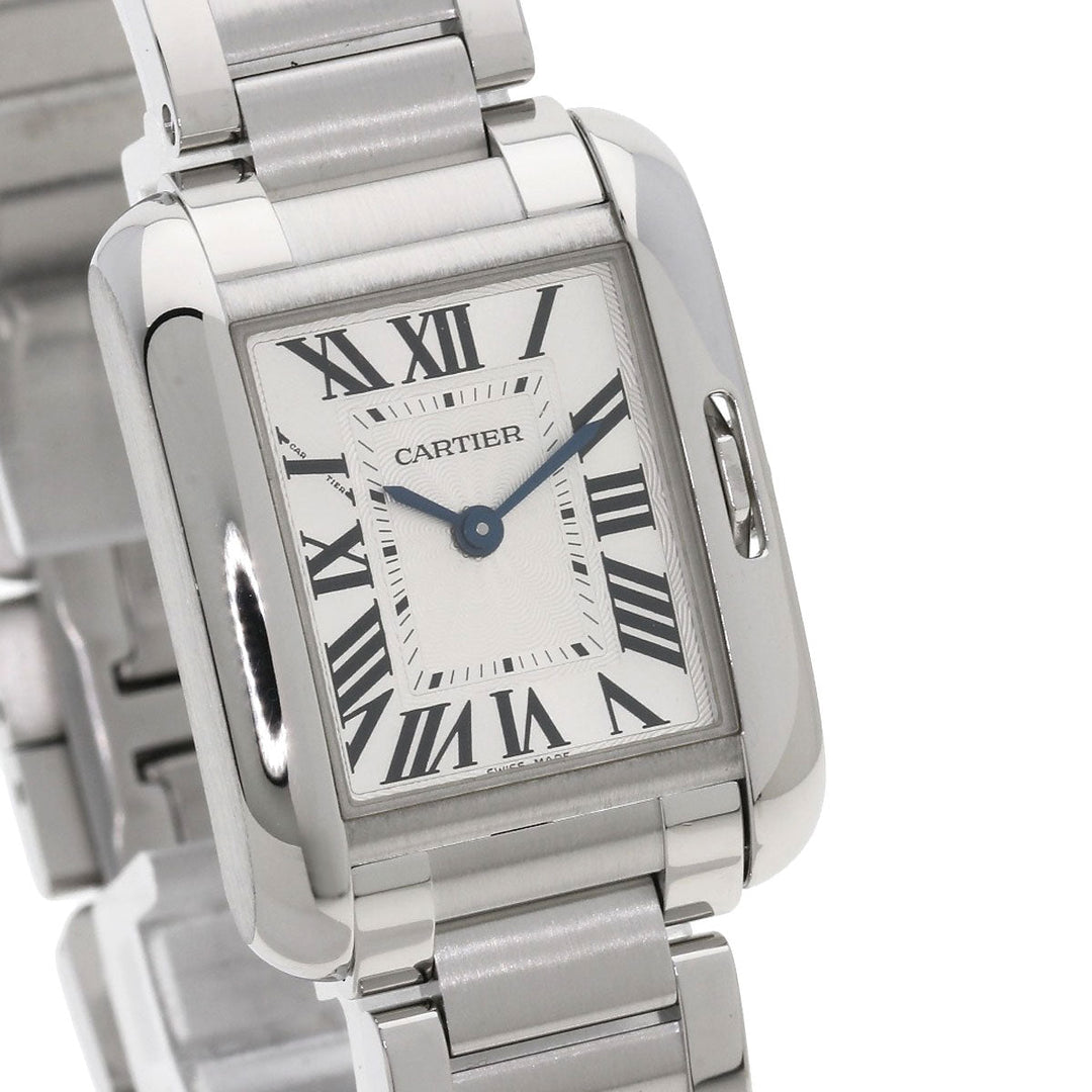 CARTIER Watches Quartz W5310022 Stainless Steel , Stainless Steel Silver Tank Anglaise SM Silver dial Women Used Authentic