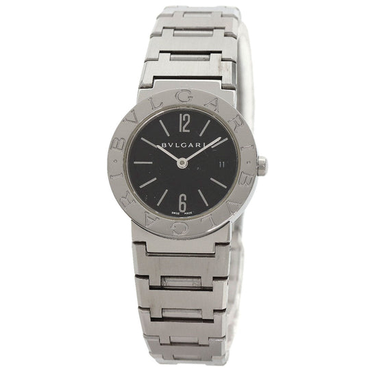 BVLGARI Watches Quartz BB26SSD Stainless Steel Silver Bulgari black dial Women Used Authentic