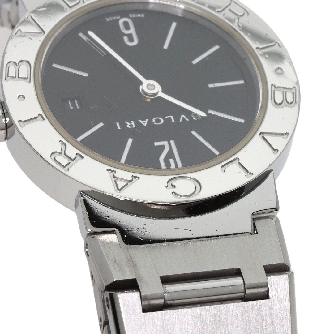 BVLGARI Watches Quartz BB26SSD Stainless Steel Silver Bulgari black dial Women Used Authentic