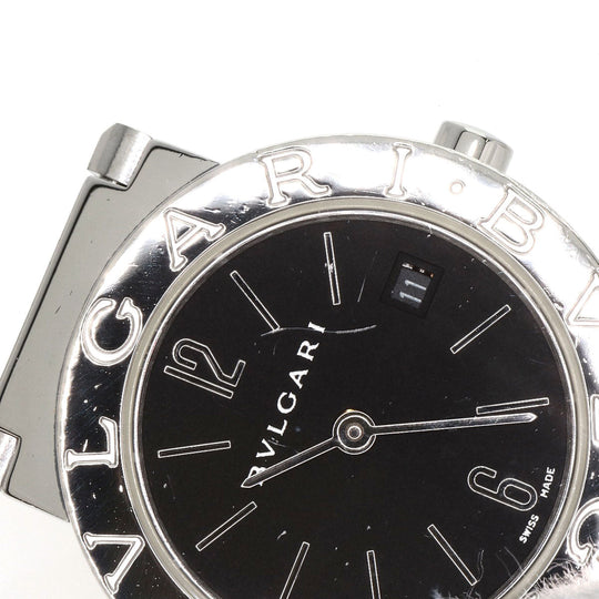 BVLGARI Watches Quartz BB26SSD Stainless Steel Silver Bulgari black dial Women Used Authentic