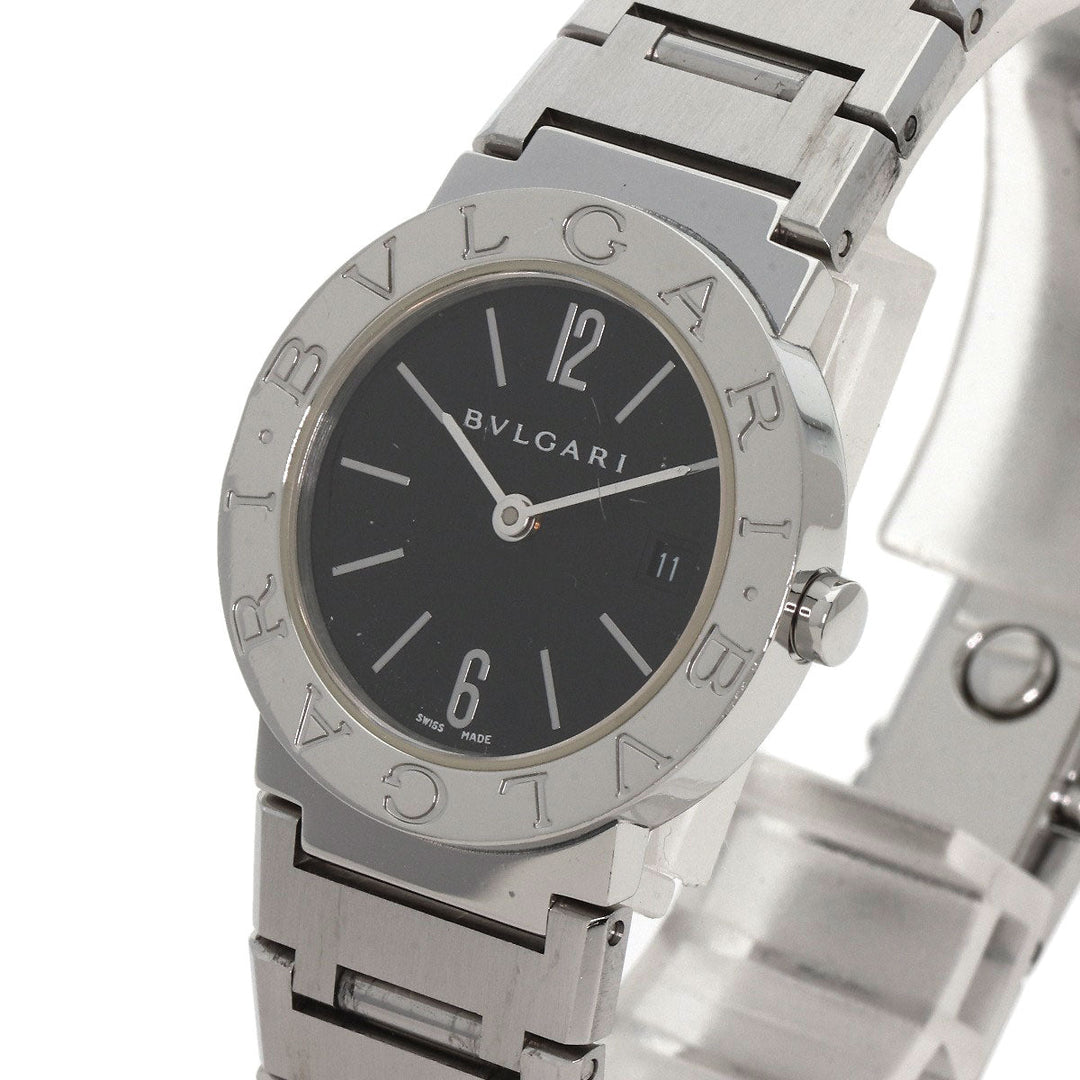 BVLGARI Watches Quartz BB26SSD Stainless Steel Silver Bulgari black dial Women Used Authentic