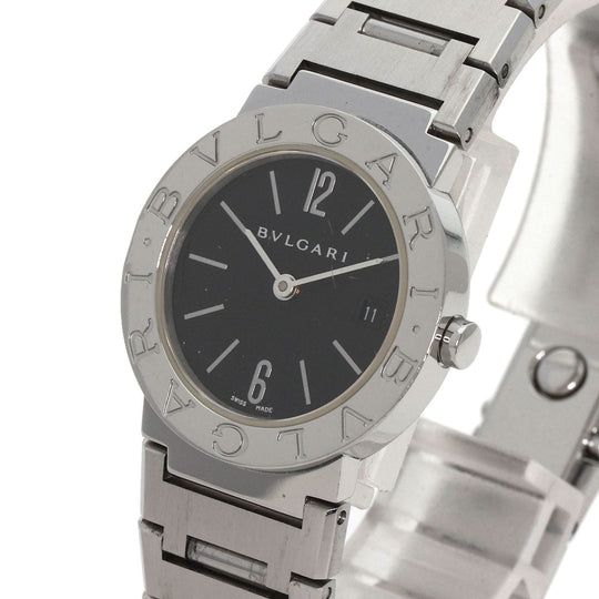 BVLGARI Watches Quartz BB26SSD Stainless Steel Silver Bulgari black dial Women Used Authentic