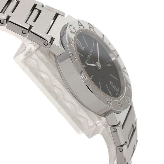 BVLGARI Watches Quartz BB26SSD Stainless Steel Silver Bulgari black dial Women Used Authentic
