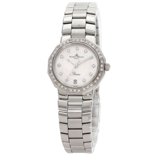 Baume & Mercier Watches Quartz MV045057 Stainless Steel Silver Riviera Diamond Women Used Authentic
