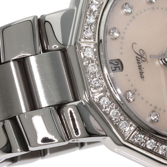 Baume & Mercier Watches Quartz MV045057 Stainless Steel Silver Riviera Diamond Women Used Authentic