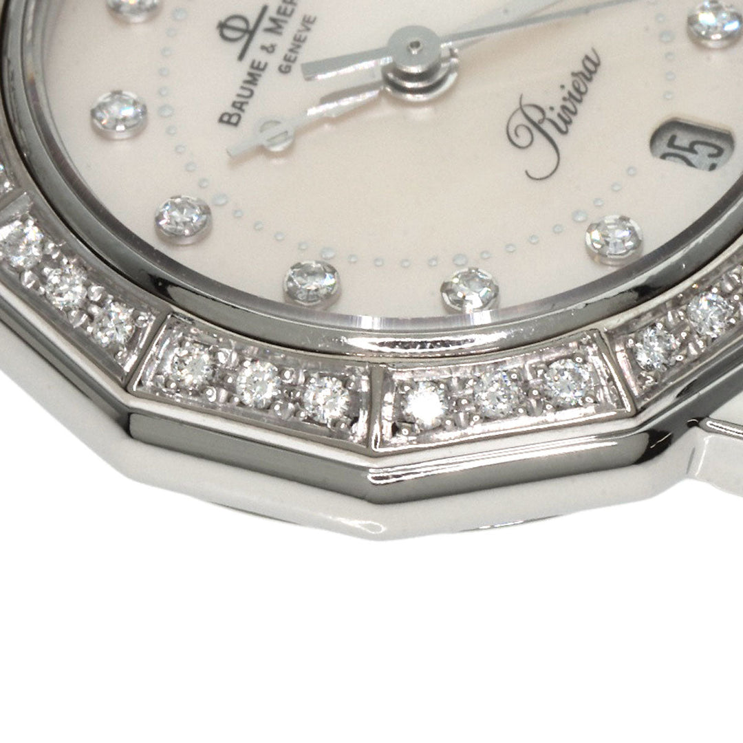 Baume & Mercier Watches Quartz MV045057 Stainless Steel Silver Riviera Diamond Women Used Authentic