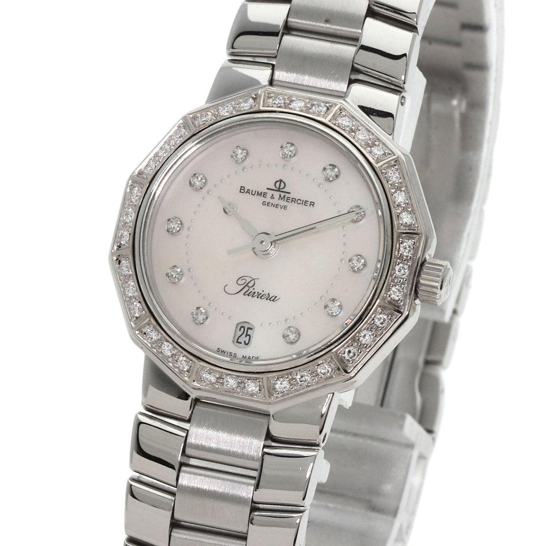 Baume & Mercier Watches Quartz MV045057 Stainless Steel Silver Riviera Diamond Women Used Authentic