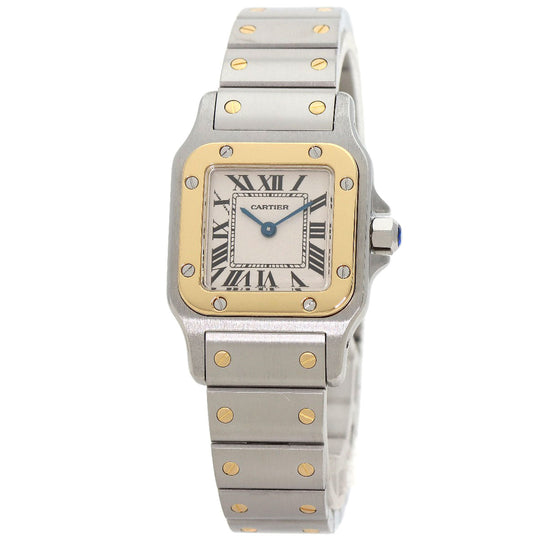 CARTIER Watches Quartz W20012C4 Stainless Steel , SSxK18YG Silver Santosgalbe SM Silver dial Women Used Authentic
