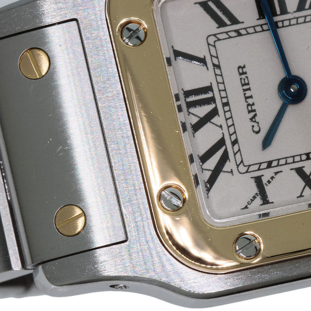 CARTIER Watches Quartz W20012C4 Stainless Steel , SSxK18YG Silver Santosgalbe SM Silver dial Women Used Authentic
