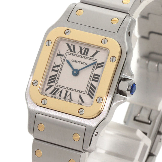 CARTIER Watches Quartz W20012C4 Stainless Steel , SSxK18YG Silver Santosgalbe SM Silver dial Women Used Authentic
