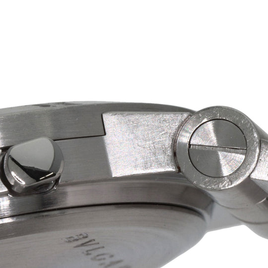 BVLGARI Watches Quartz CH35S Stainless Steel Silver Diagono Sports Chronograph black dial