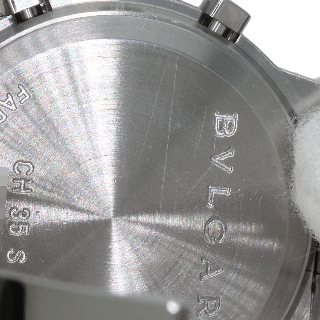 BVLGARI Watches Quartz CH35S Stainless Steel Silver Diagono Sports Chronograph black dial